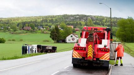 Recovery truck and operative in rural setting